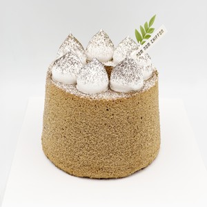 50% Frosted Chiffon Cake with Dollops of Cream